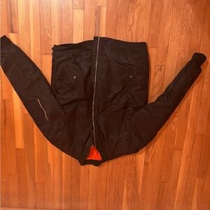 Black Bomber Jacket with Orange Lining